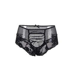 Tanga sexy noir à laçage