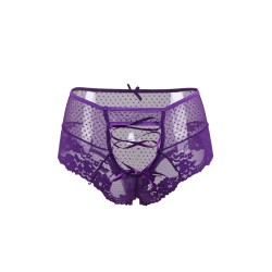 Tanga sexy pourpre à laçage