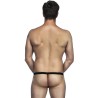 String noir avec poche pour pénis