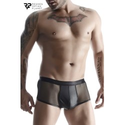 Boxer noir wetlook et mesh...