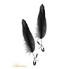 Pinces à seins plume noire - Sweet Caress