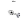 Plug métal bijou transparent M - Alive