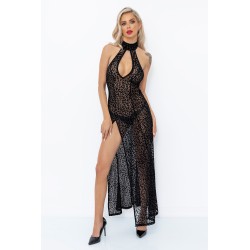 Robe longue fendue en tulle...