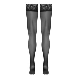 Bas autofixants noir Hold up 2 - Cotelli Legwear