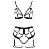  Set lingerie BDSM harnais noir - Cotelli Lingerie