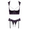Ensemble lingerie ouverte violet - Cotelli Lingerie