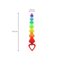 Stimulateur anal Rainbow Heart Beads - Toyjoy