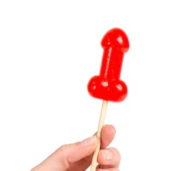 Présentoir de 40 sucettes pénis à la cerise avec effet chauffant épicé