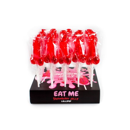 Présentoir de 40 sucettes pénis à la fraise