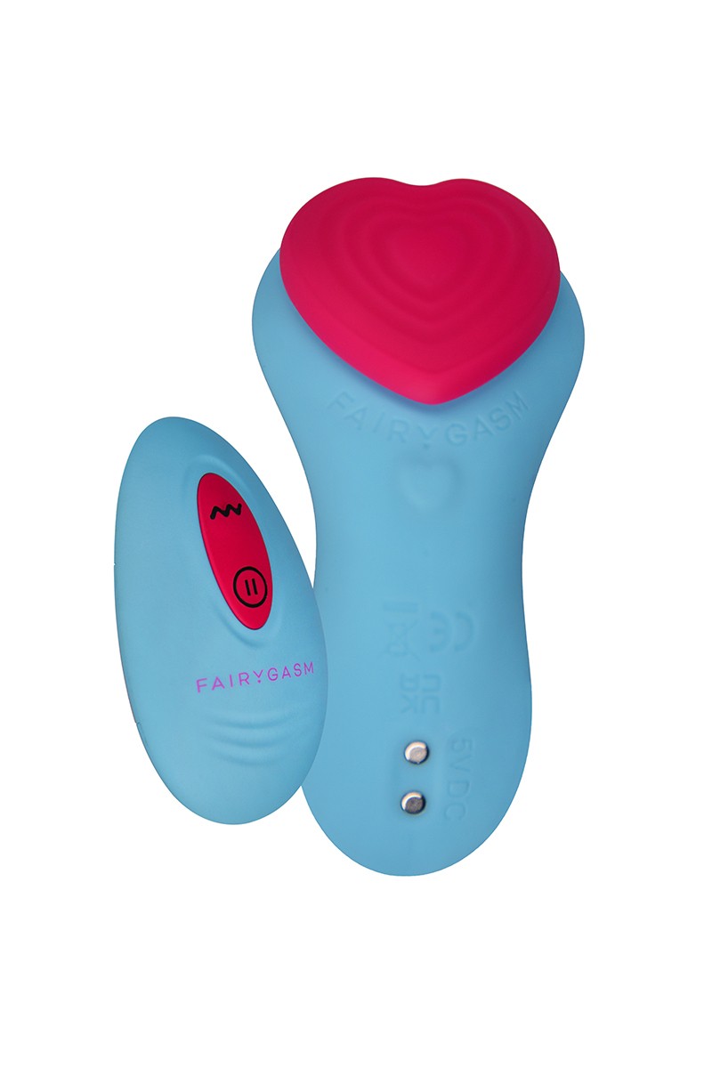 Stimulateur télécommandé de culotte HeartGem bleu - FairyGasm