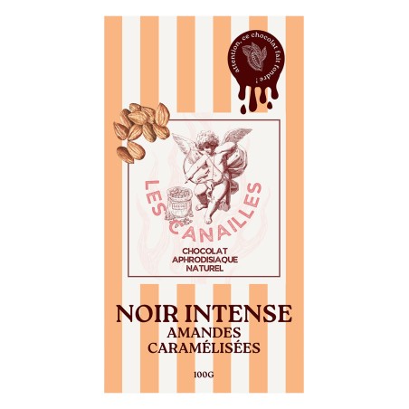 Chocolat noir amandes caramélisées - Tablette 100g - Les canailles