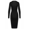 Robe noire midi à manches longues -  Cotelly Party