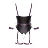 Body à jarretelles ouvert avec menottes - Cottelli Bondage