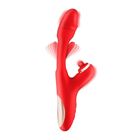 Vibromasseur rabbit 3-en-1 Joyfully rouge - Yoba