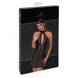 Mini robe tulle et wetlook Luxuria F370 - Noir Handmade