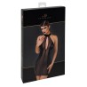 Mini robe tulle et wetlook Luxuria F370 - Noir Handmade