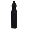 Robe longue en maille pailletée Onyx F372 - Noir Handmade