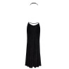 Robe longue fendue Onyx F373 - Noir Handmade