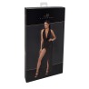 Robe longue fendue Onyx F373 - Noir Handmade