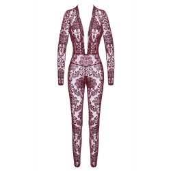 Combinaison en tulle floqué Kink Royal F382 - Noir Handmade