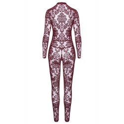 Combinaison en tulle floqué Kink Royal F382 - Noir Handmade