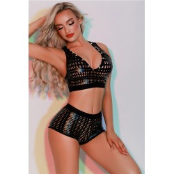 Ensemble Top et Shorty noir - J Lingerie